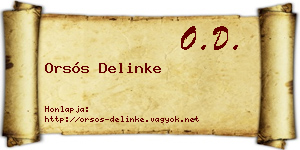Orsós Delinke névjegykártya